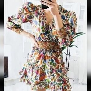 House of Harlow 1600 Multicolored Floral Mini Dress Size Medium